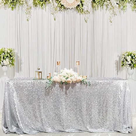 Silver Sequin Table Cloths