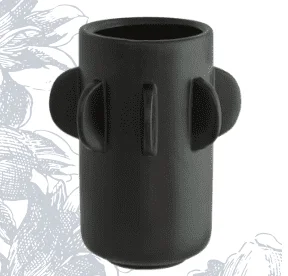 Black geometric-shaped pot