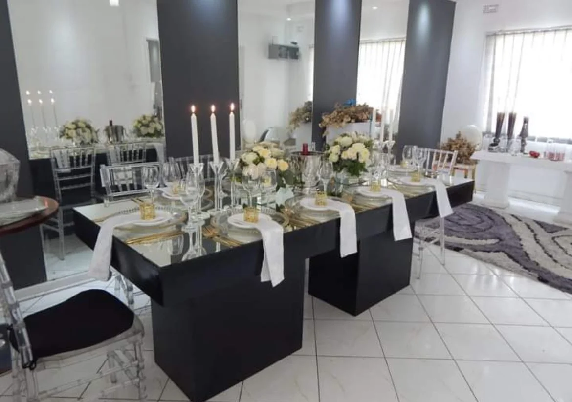 Black Mirrored Table