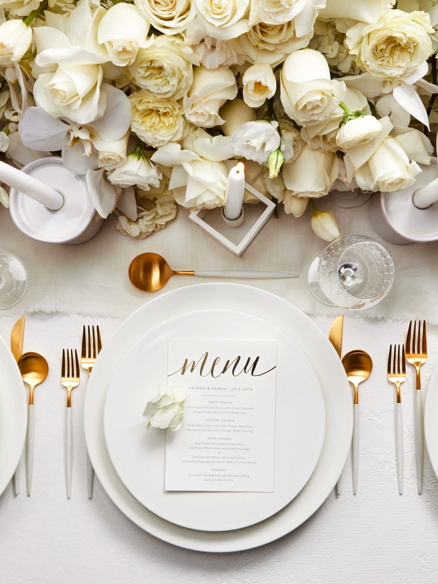Gold & White Cutlery