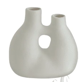 Abstract dual neck gray vase