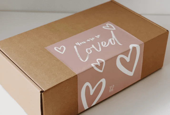Large Brown Gift Box - Pink