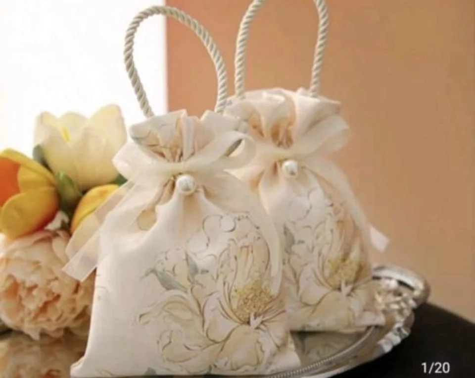 Floral Drawstring Gift Bag