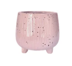 Pink footed round pot