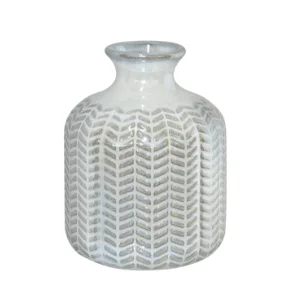 Gray jar-shaped vase