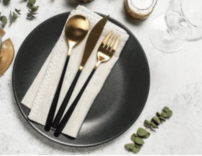 Gold & Black Cutlery