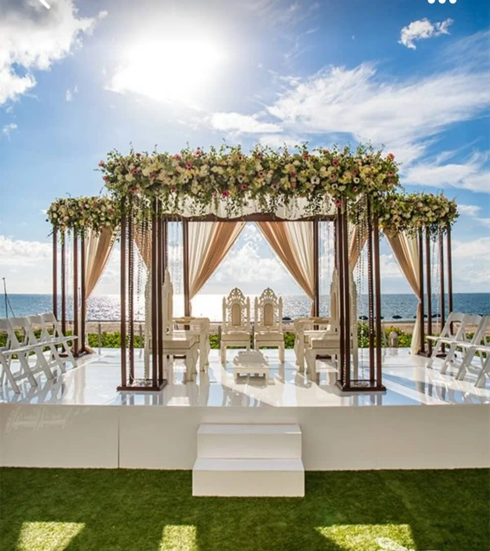 Wedding Arch Florals - Tall Metal Stand Plinths Flower Podium