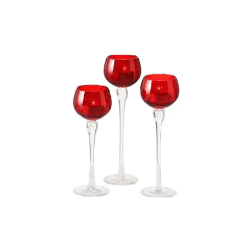Red stemmed votives