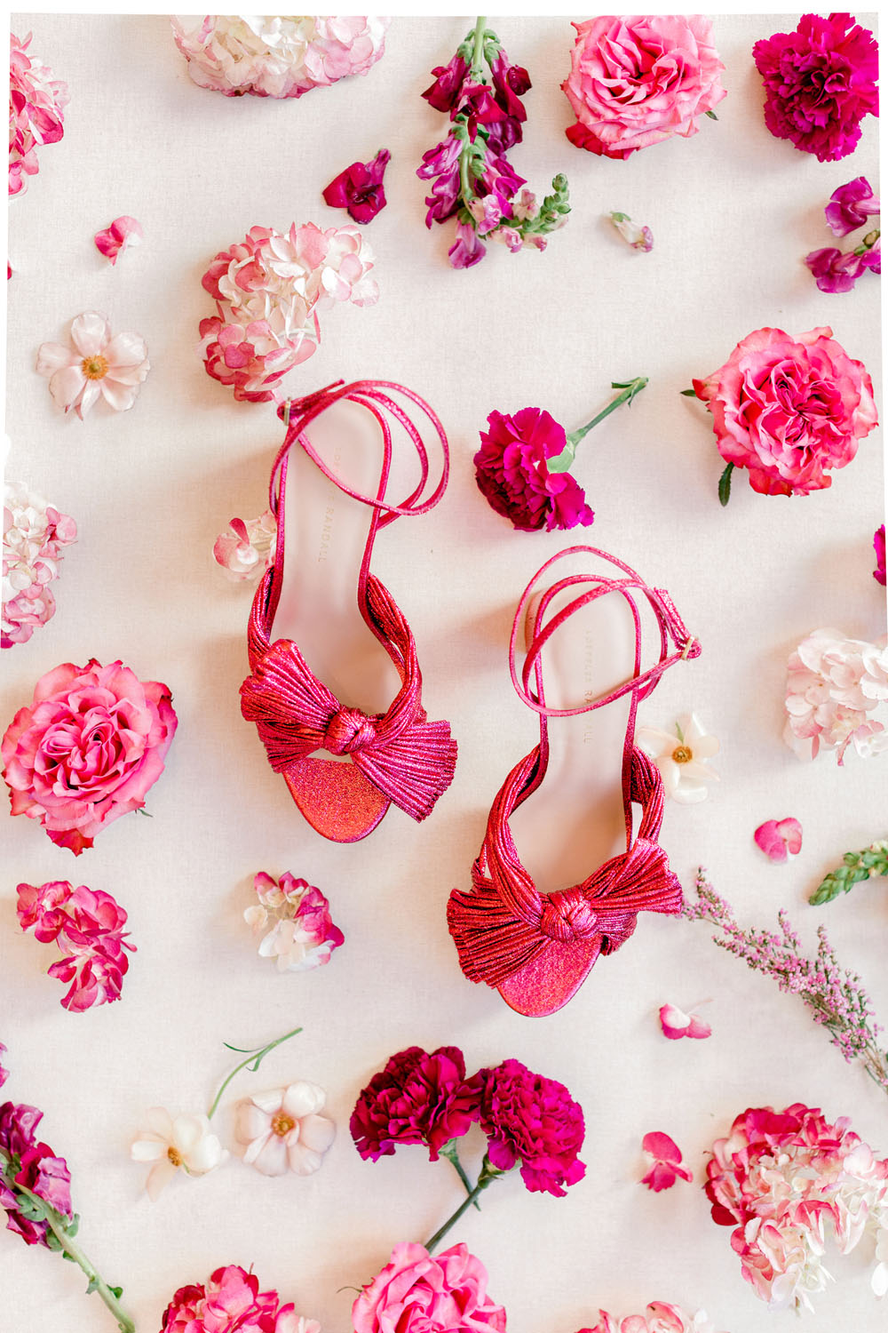 hot pink bridal bow heels from loeffler randall
