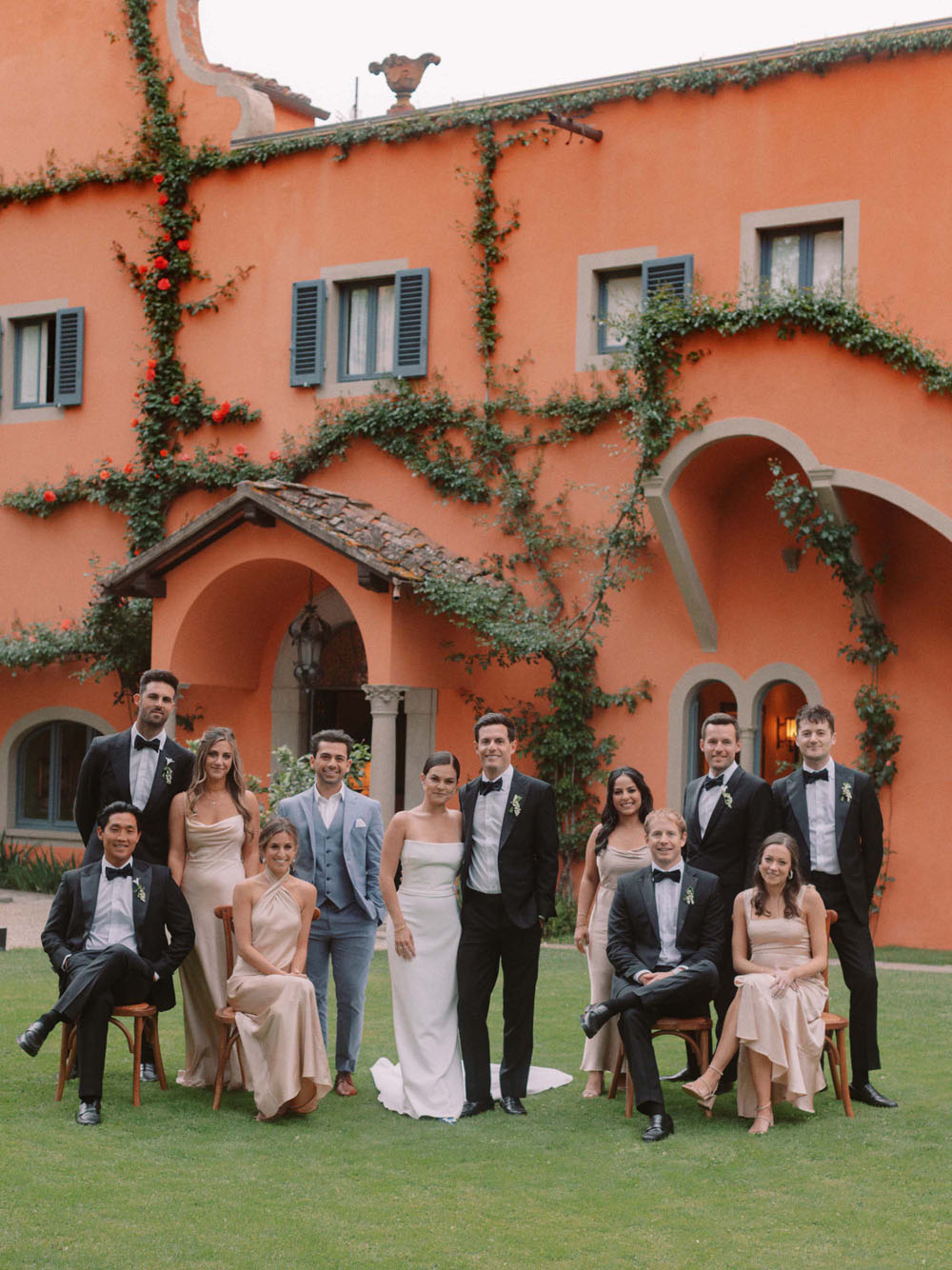 Modern, romantic terracotta-toned Tuscany wedding at Villa La Massa in Florence 