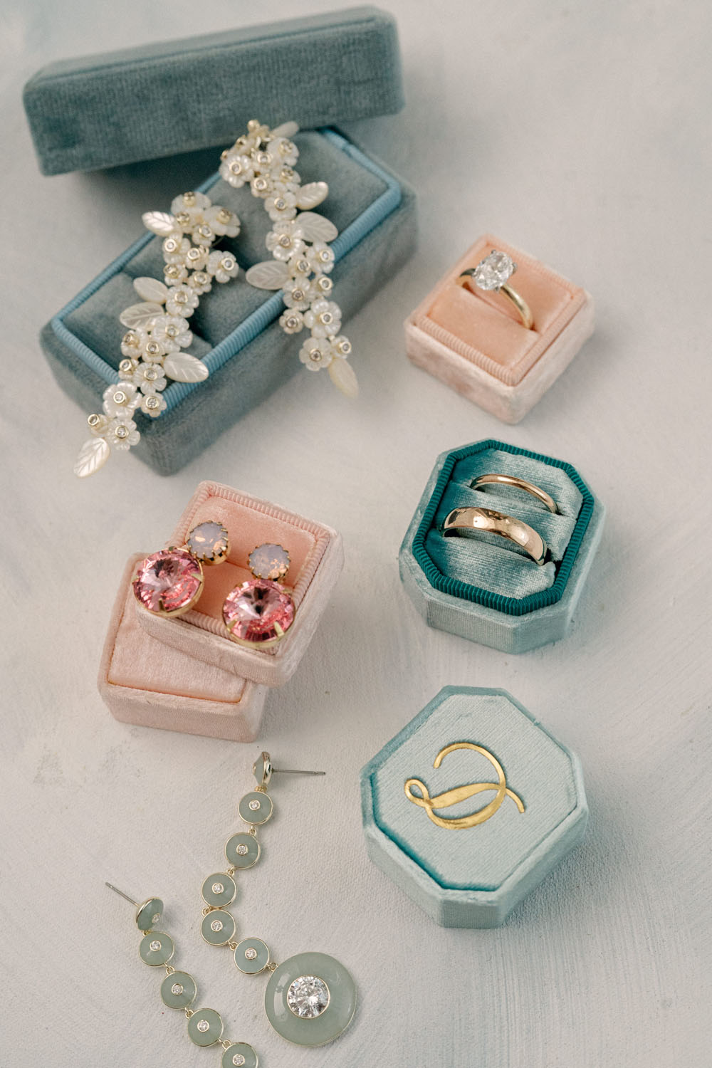 jewelry and ring boxes for jewel toned meridian house wedding